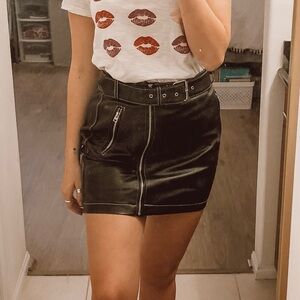 Top Shop Faux Leather Skirt